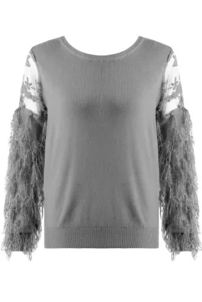 Lace Insert Feather Sleeve Jumpers Bundle