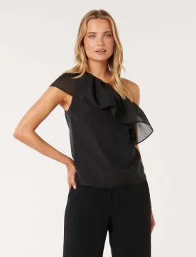 Fern Asymmetrical Ruffled Top