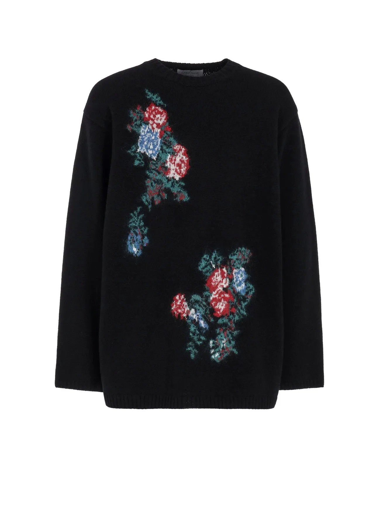 FLOWER DESIGNED ROUND NECK KNIT