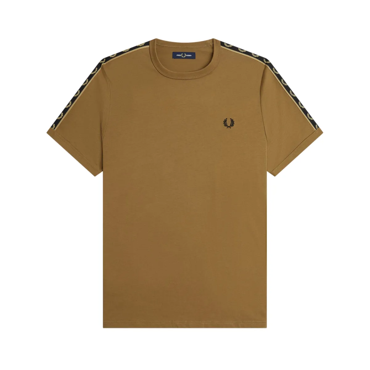 Fred Perry - Contrast Tape Ringer T-Shirt - Shaded Stone/ Black