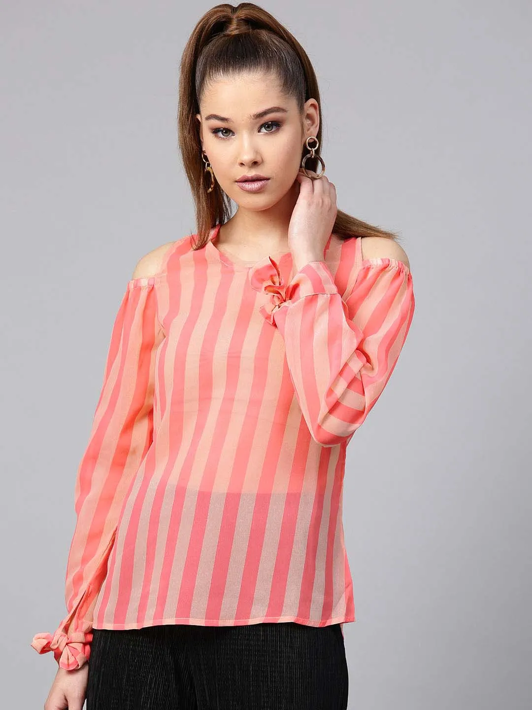 Full Sleeve Cold Shoulder Top