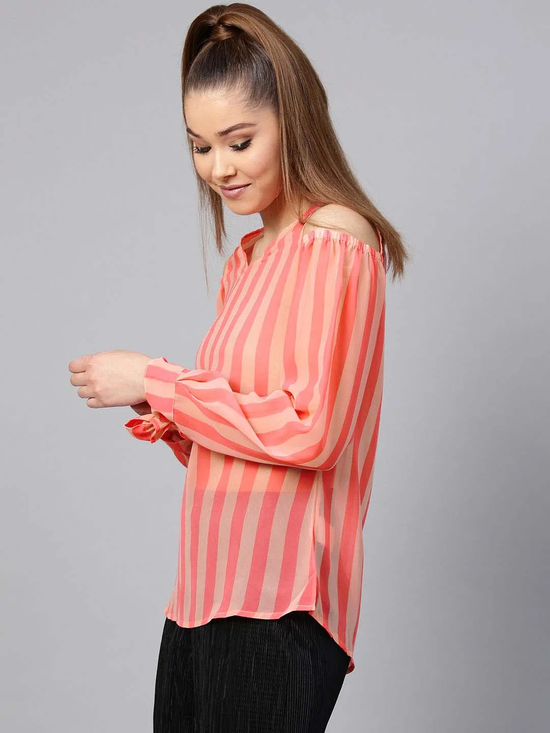 Full Sleeve Cold Shoulder Top