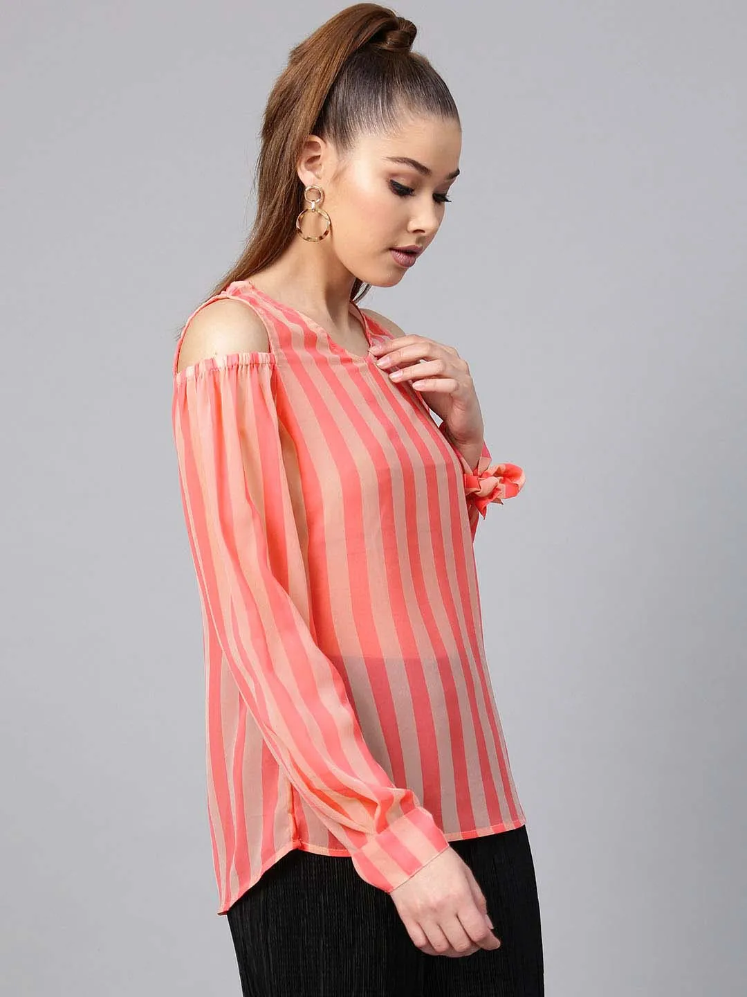 Full Sleeve Cold Shoulder Top