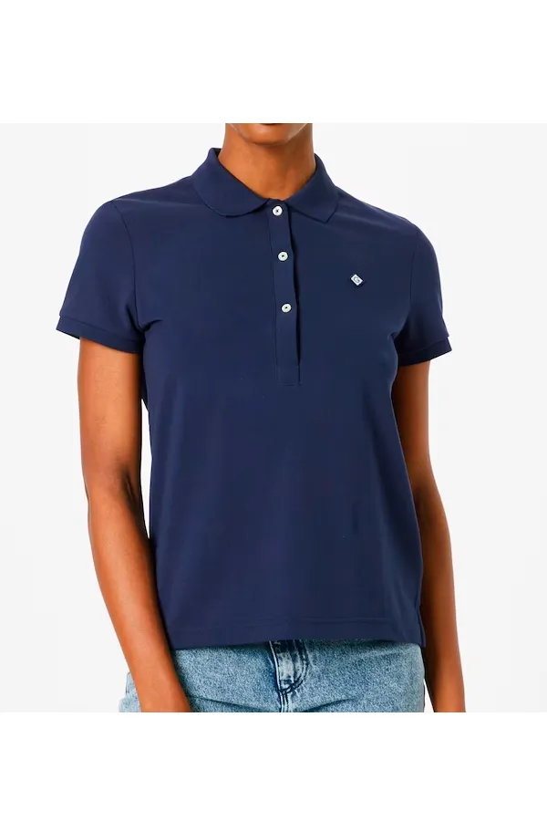 GANT Women Shield Logo Polo Navy - Ladies Navy Blue Polo Shirt with Shield Logo