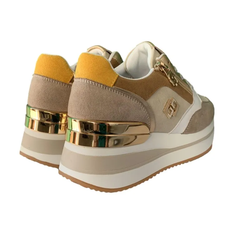 Women's Beige Sneakers by Gold & Gold