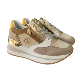 Women's Beige Sneakers by Gold & Gold