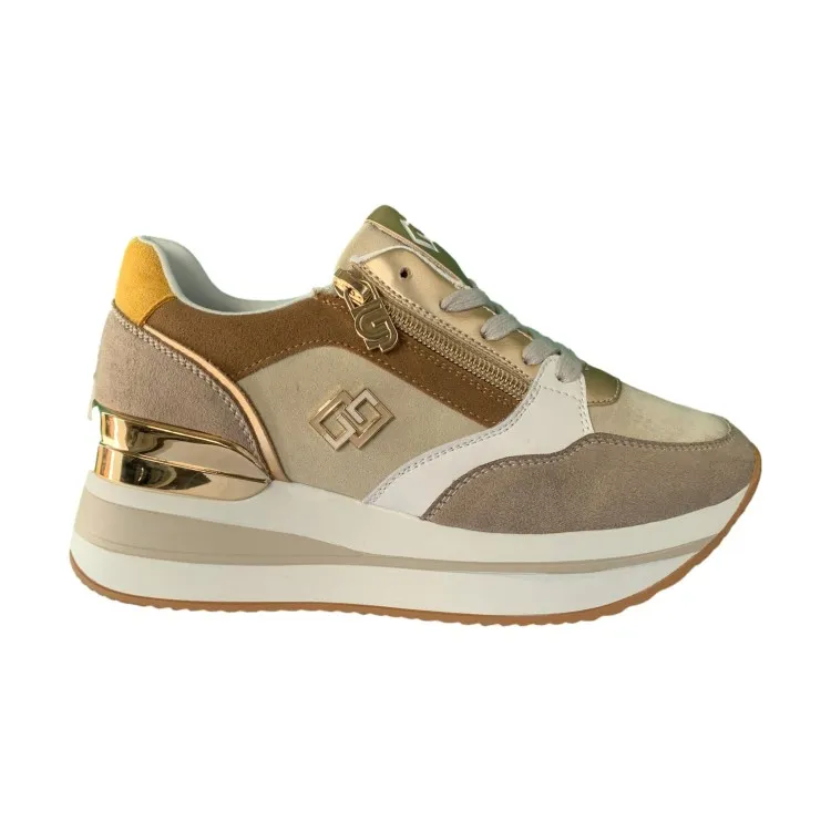 Women's Beige Sneakers by Gold & Gold