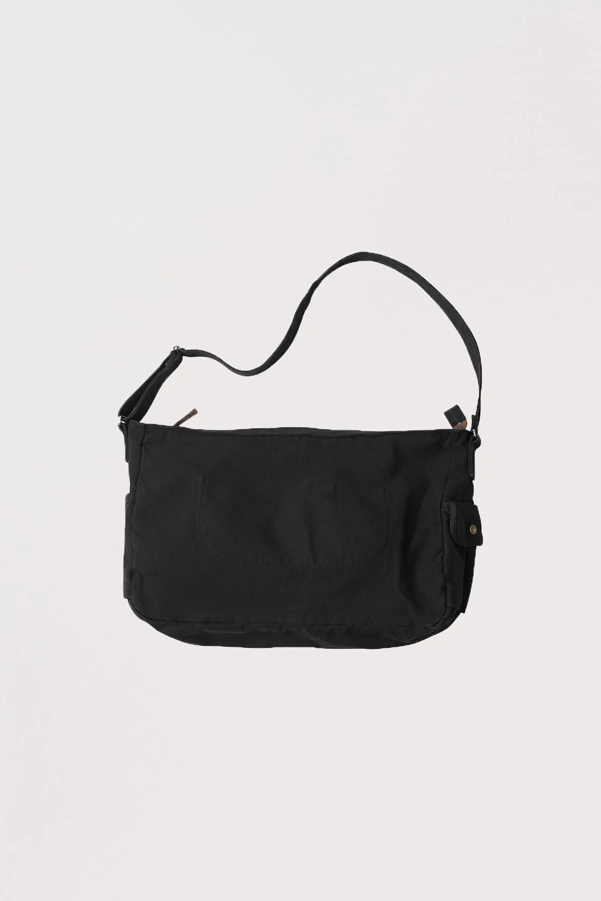 Heavy Canvas Shoulder Bag - Black