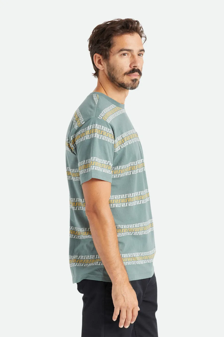 Hilt S/S Pocket Knit - Dark Forest/Off White/Bright Gold