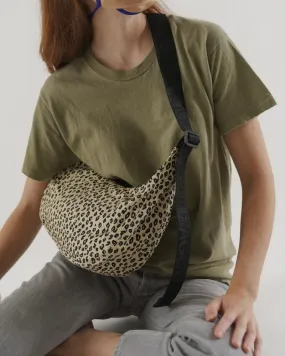 Honey Leopard Nylon Crescent Bag by Baggu