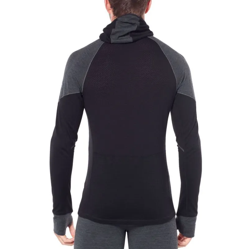 Men's Merino Wool Long Sleeve Half Zip Hoodie - Icebreaker BodyFitZone 260 Zone