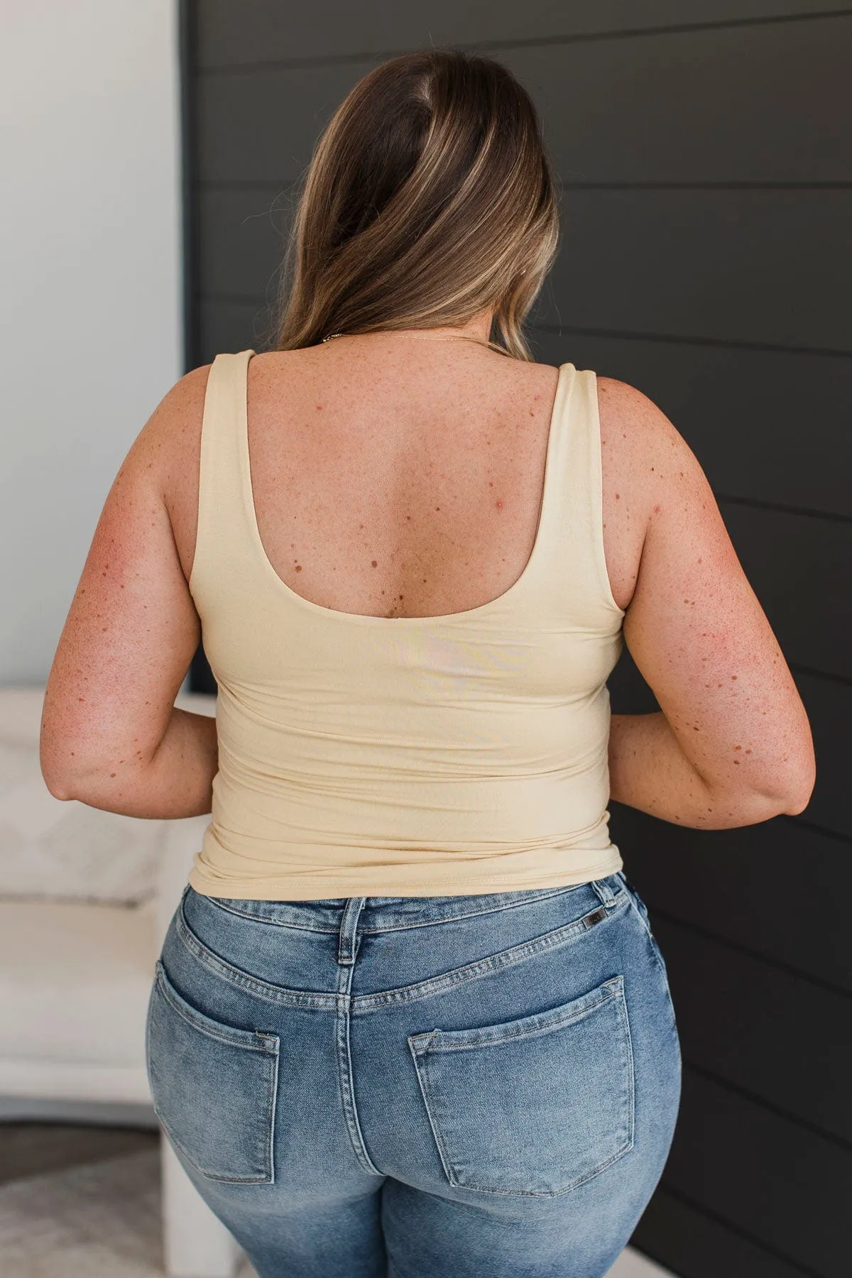 Lovely Knit Tank Top in Dusty Yellow