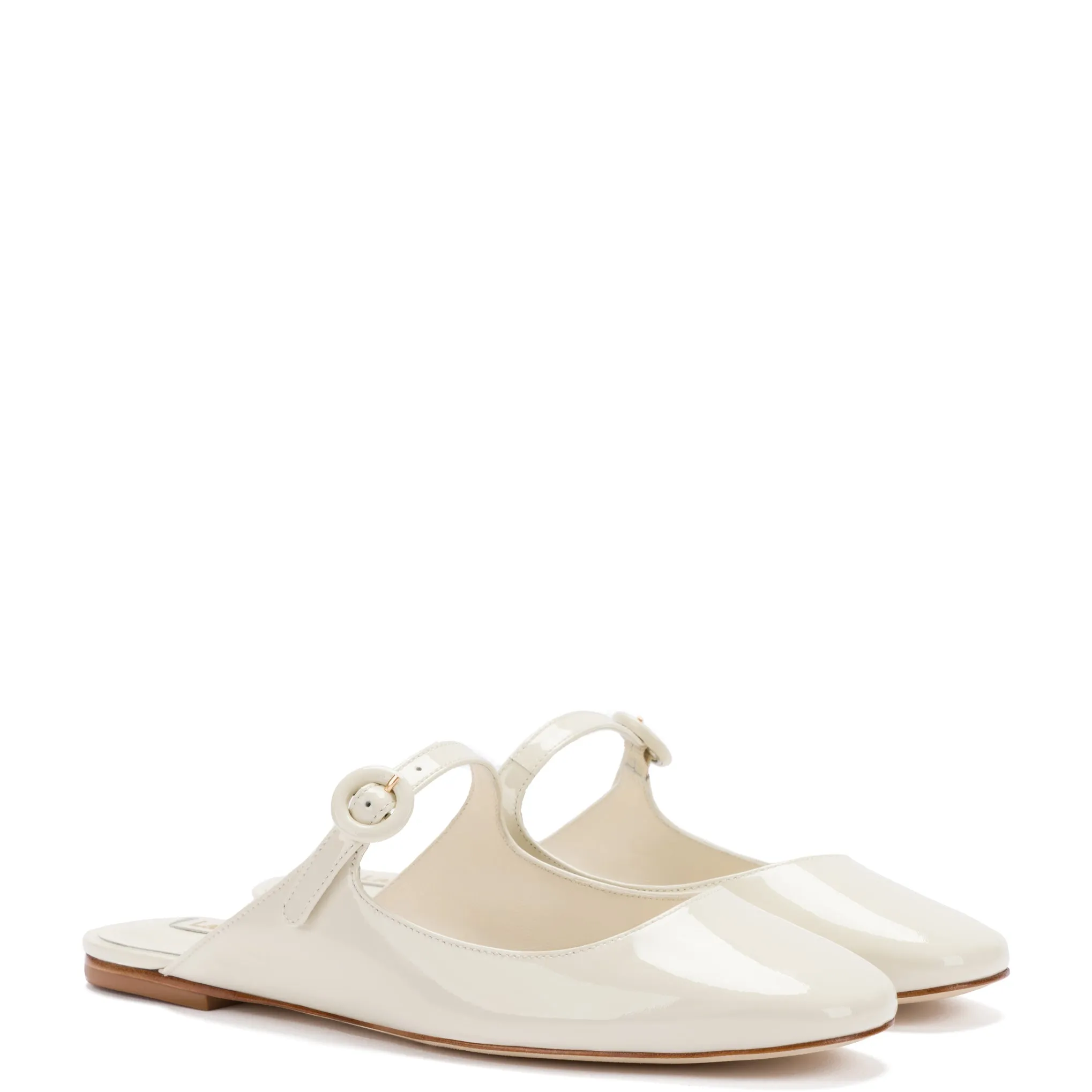 Ivory Patent Leather Blair Flat Mule