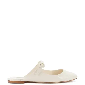 Ivory Patent Leather Blair Flat Mule