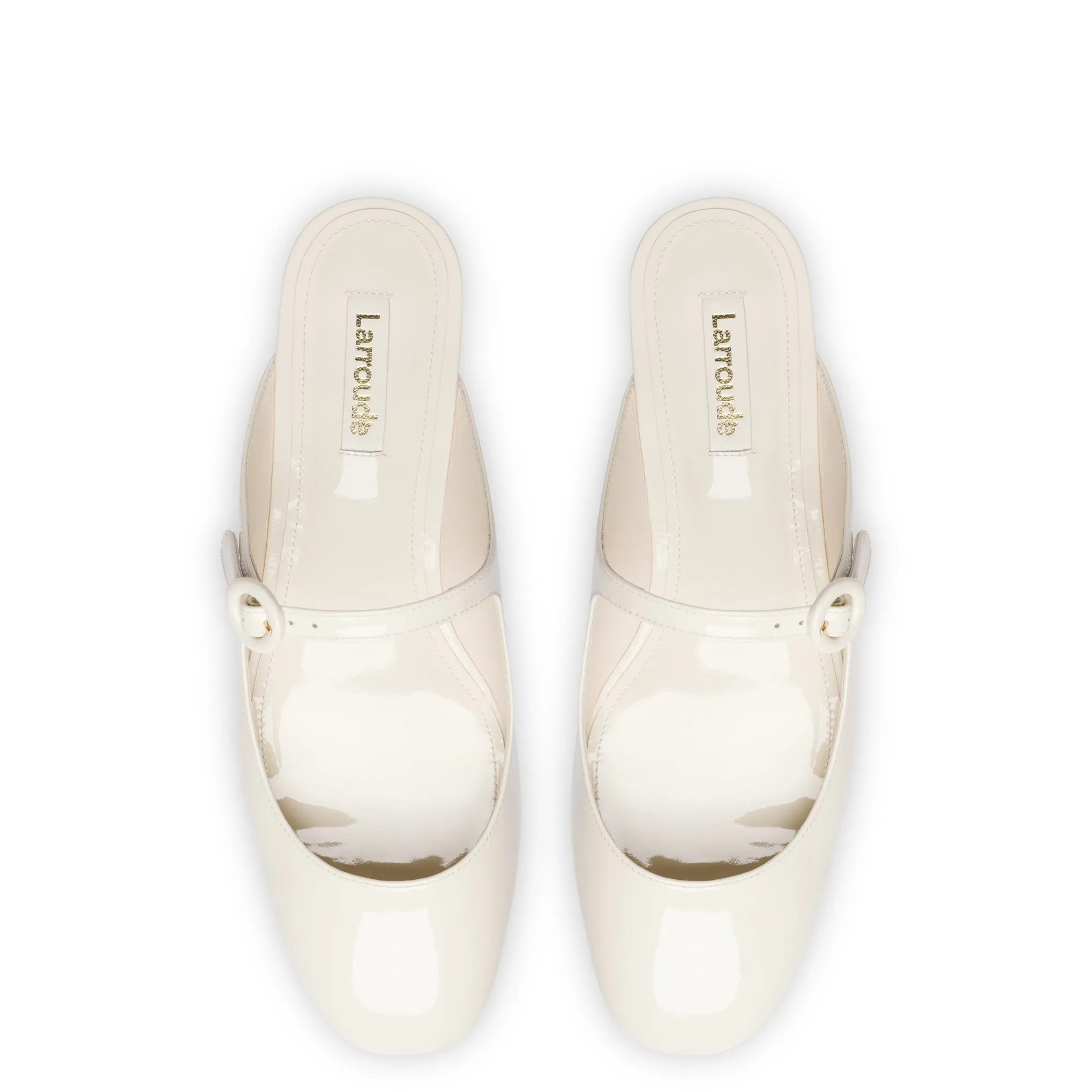 Ivory Patent Leather Blair Flat Mule