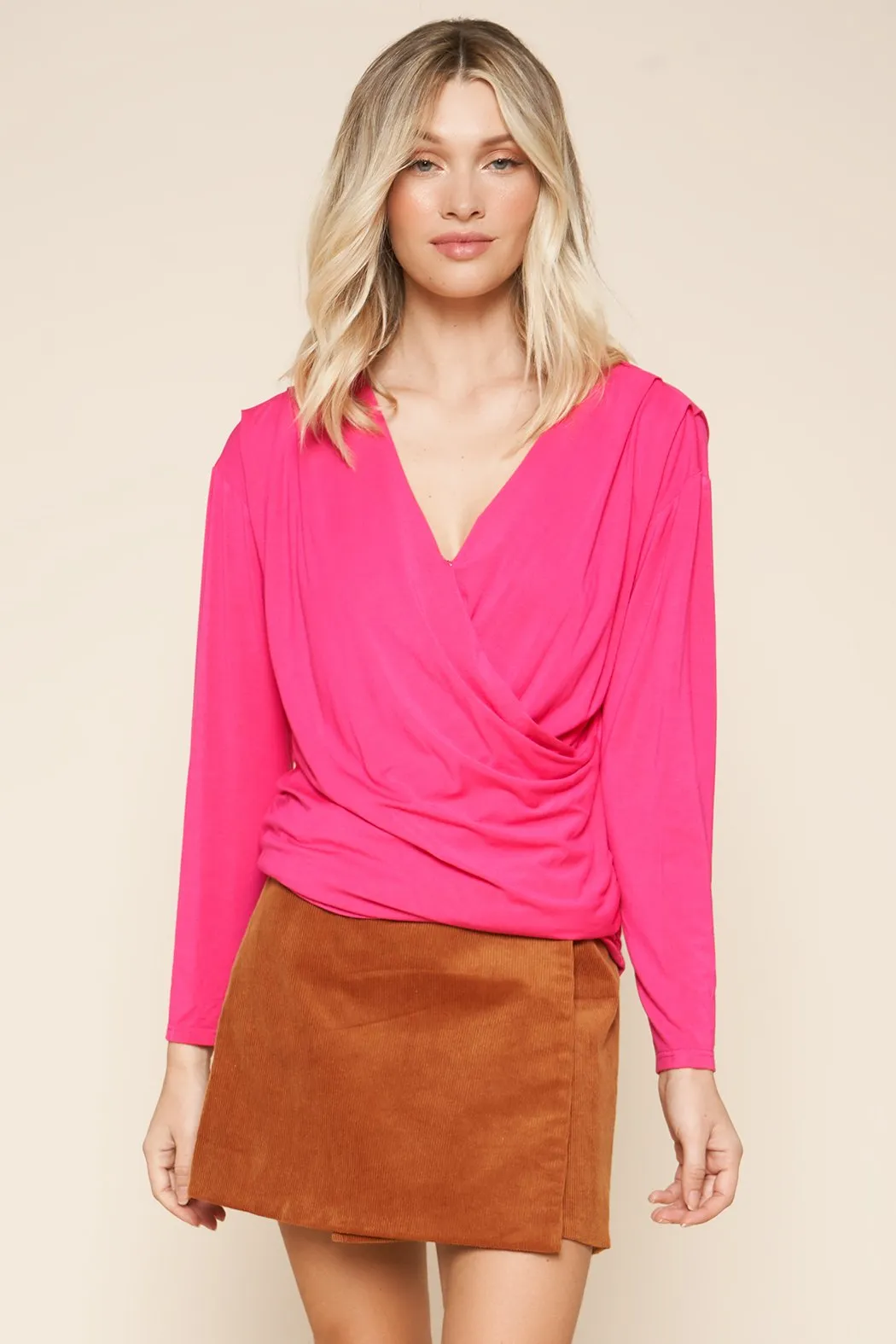 Julia Surplice Jersey Knit Top