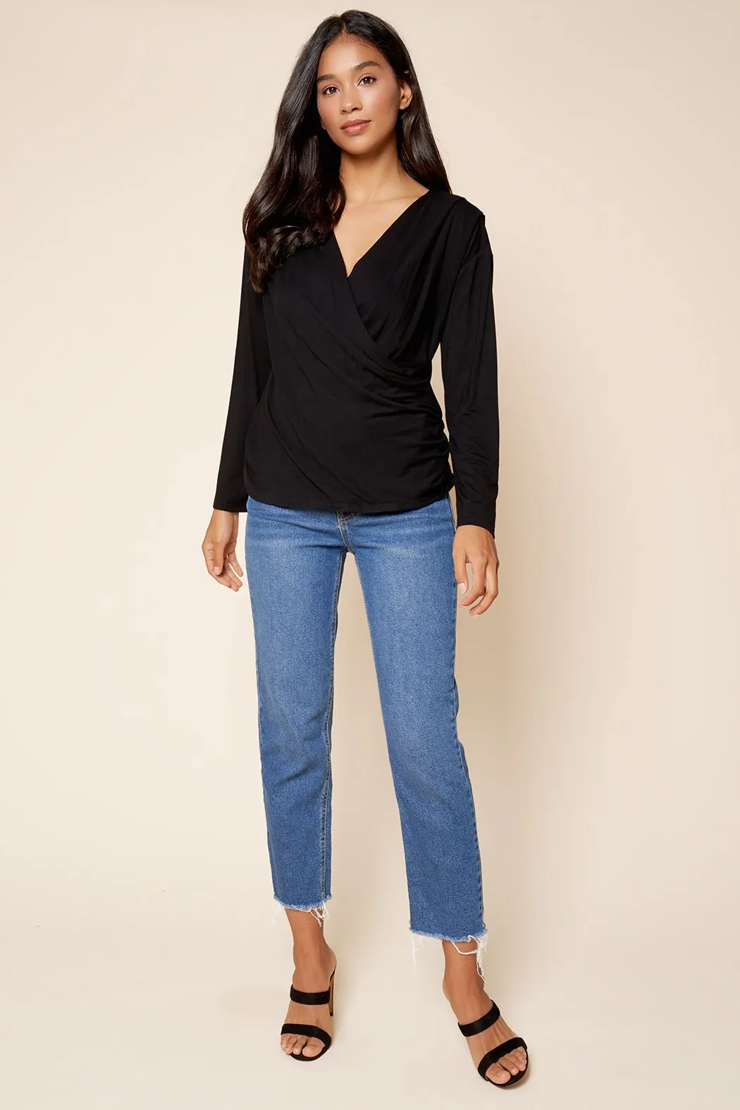 Julia Surplice Jersey Knit Top