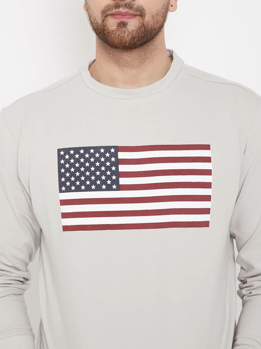 JUMP USA Men Grey Printed Sweatshirt