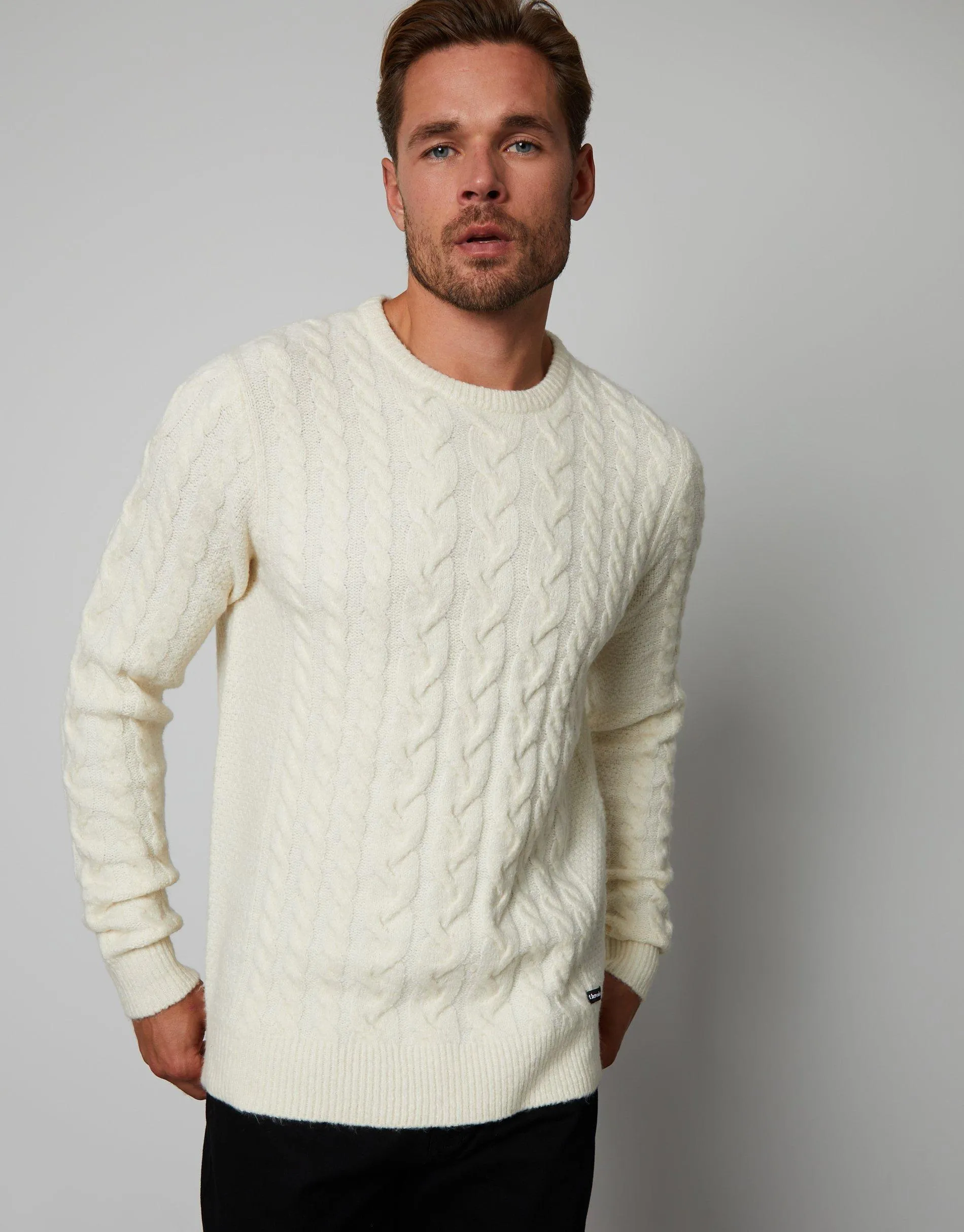 Jumpers Cardigans Darley Cable Knit Crew Neck Jumper Threadbare