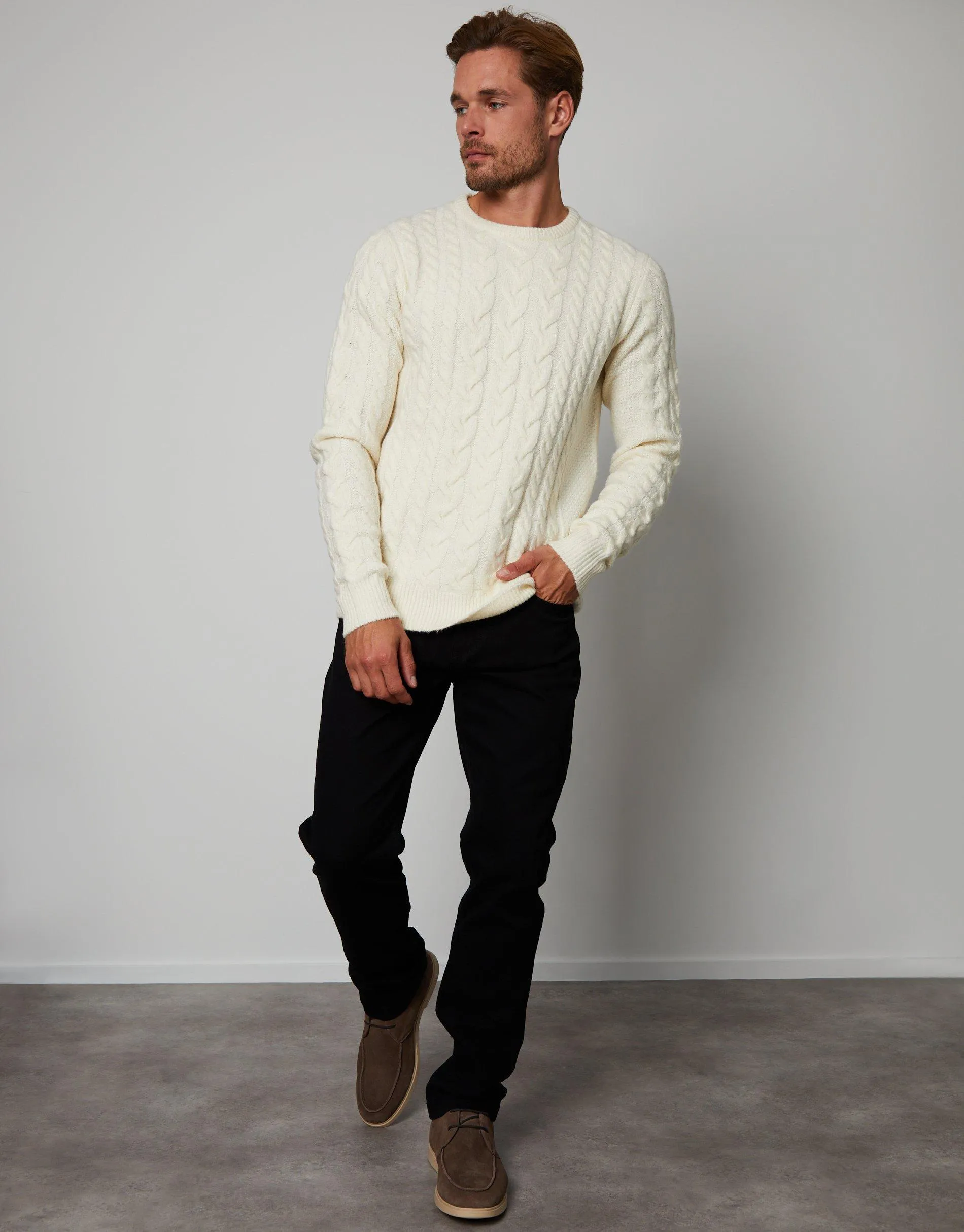 Jumpers Cardigans Darley Cable Knit Crew Neck Jumper Threadbare