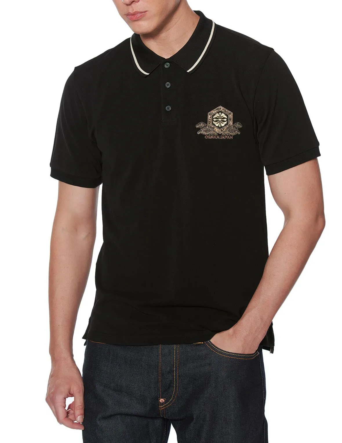 Kamon Embroidered Polo Shirt