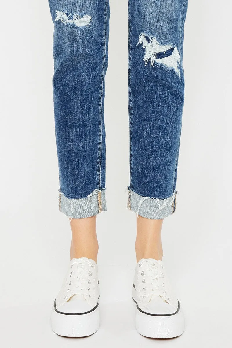 KanCan Patched Distressed Boyfriend Jeans in Size 5/26 to 22W