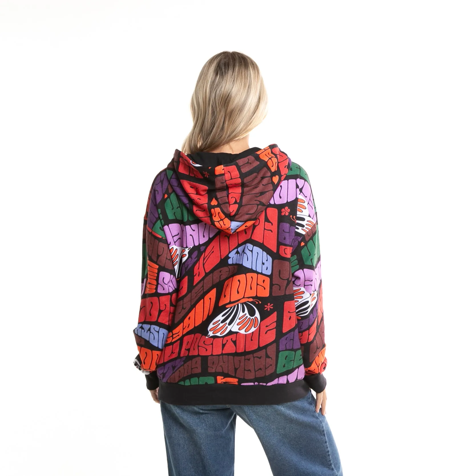 Kangaroo Rusty Groovy Oversized Hoodie Black.