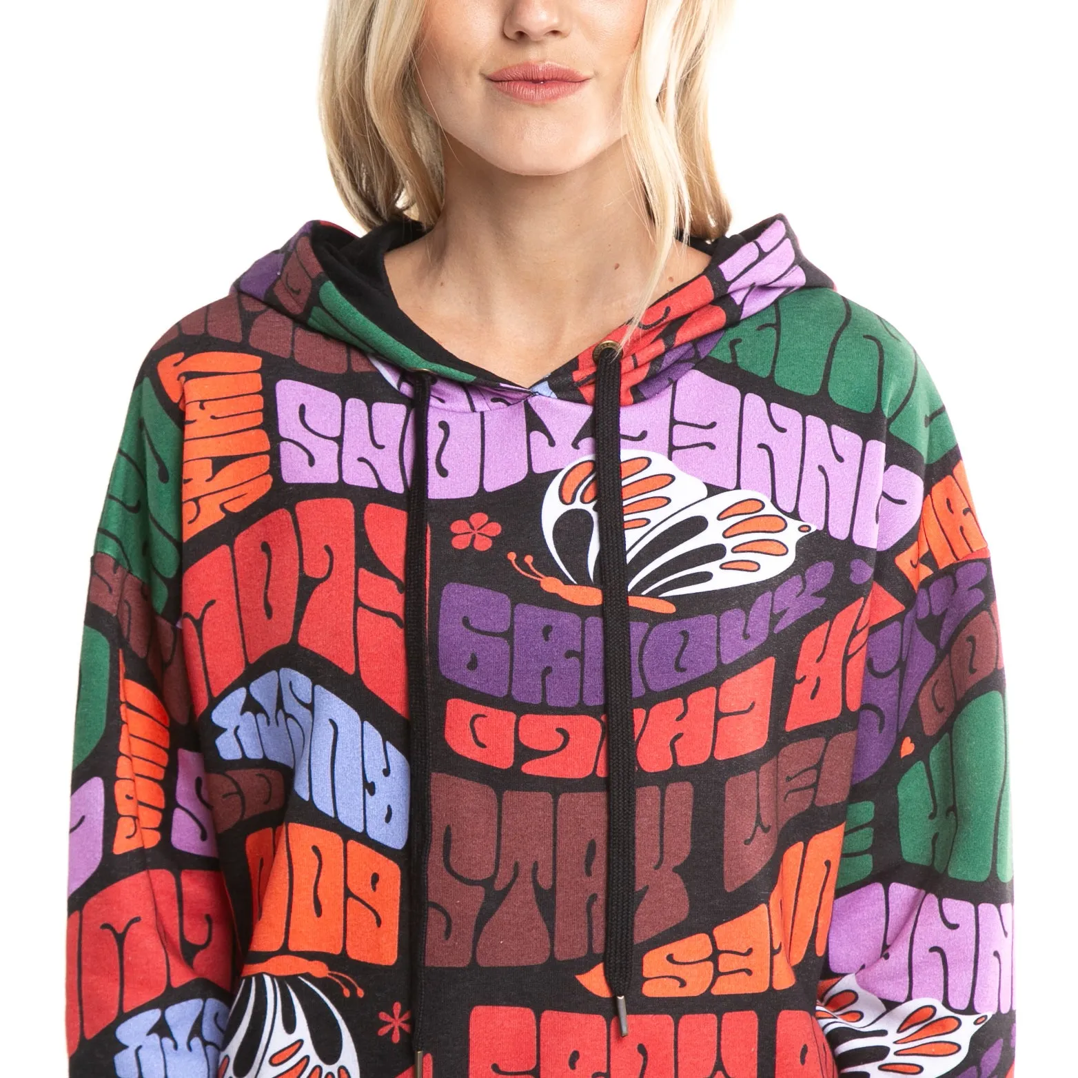 Kangaroo Rusty Groovy Oversized Hoodie Black.