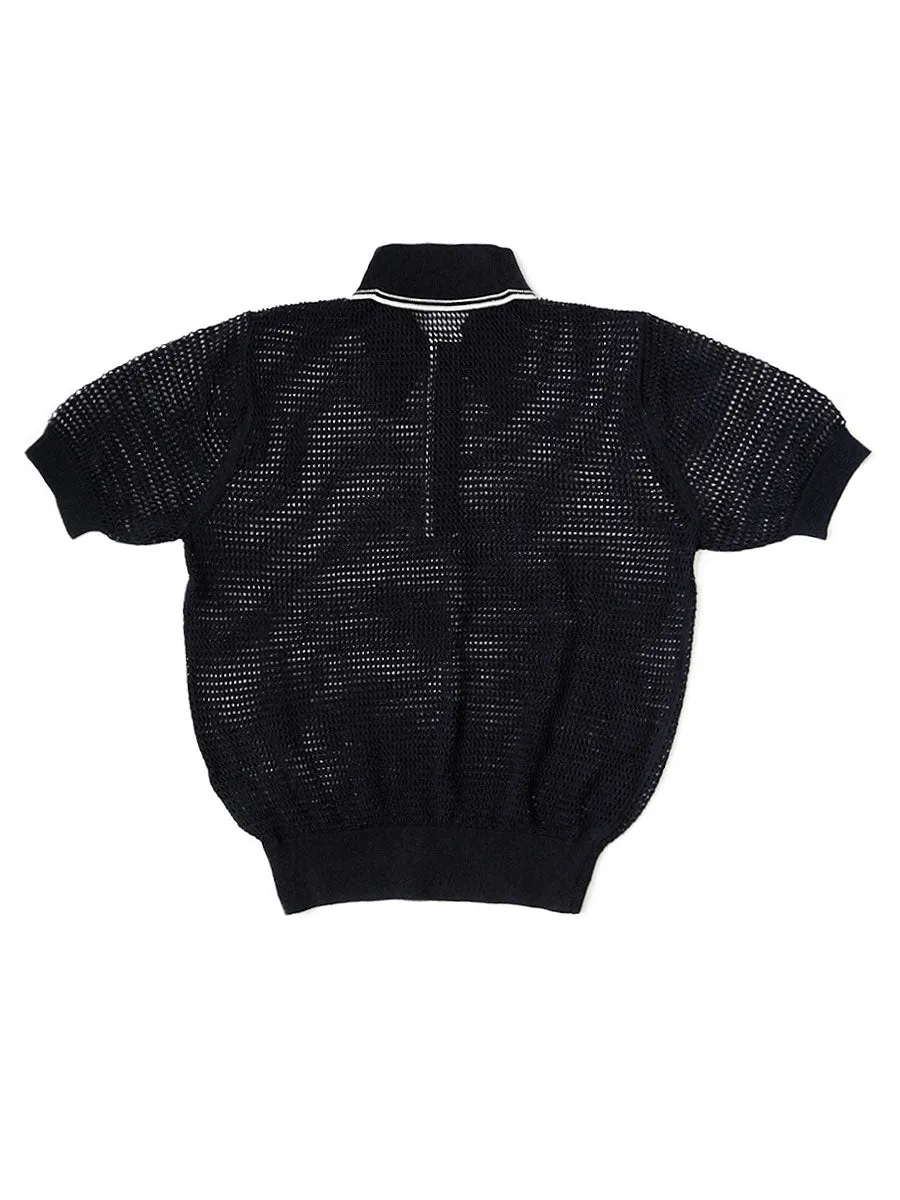 12G Mesh Knit Carol Polo Tee by Kapital