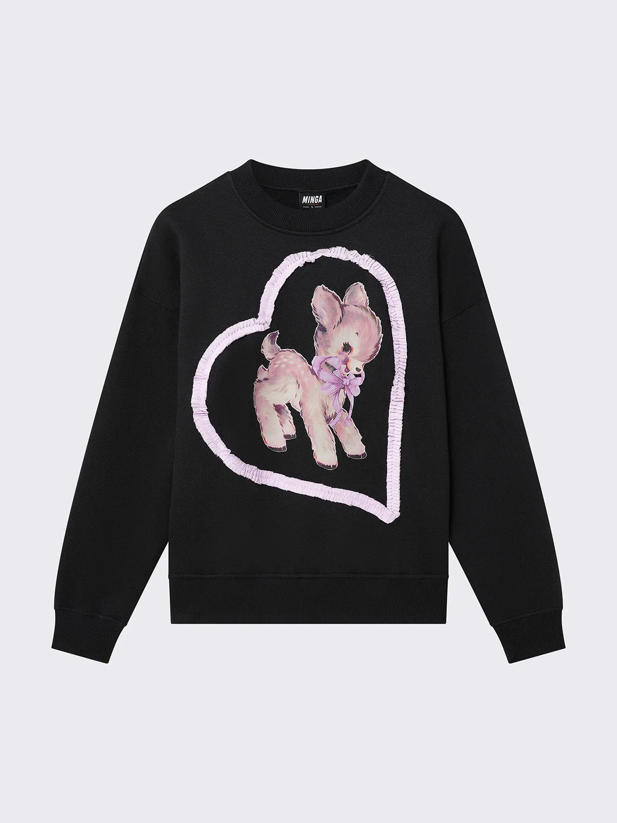 Lamb Print Soft Cotton Sweatshirt for Women