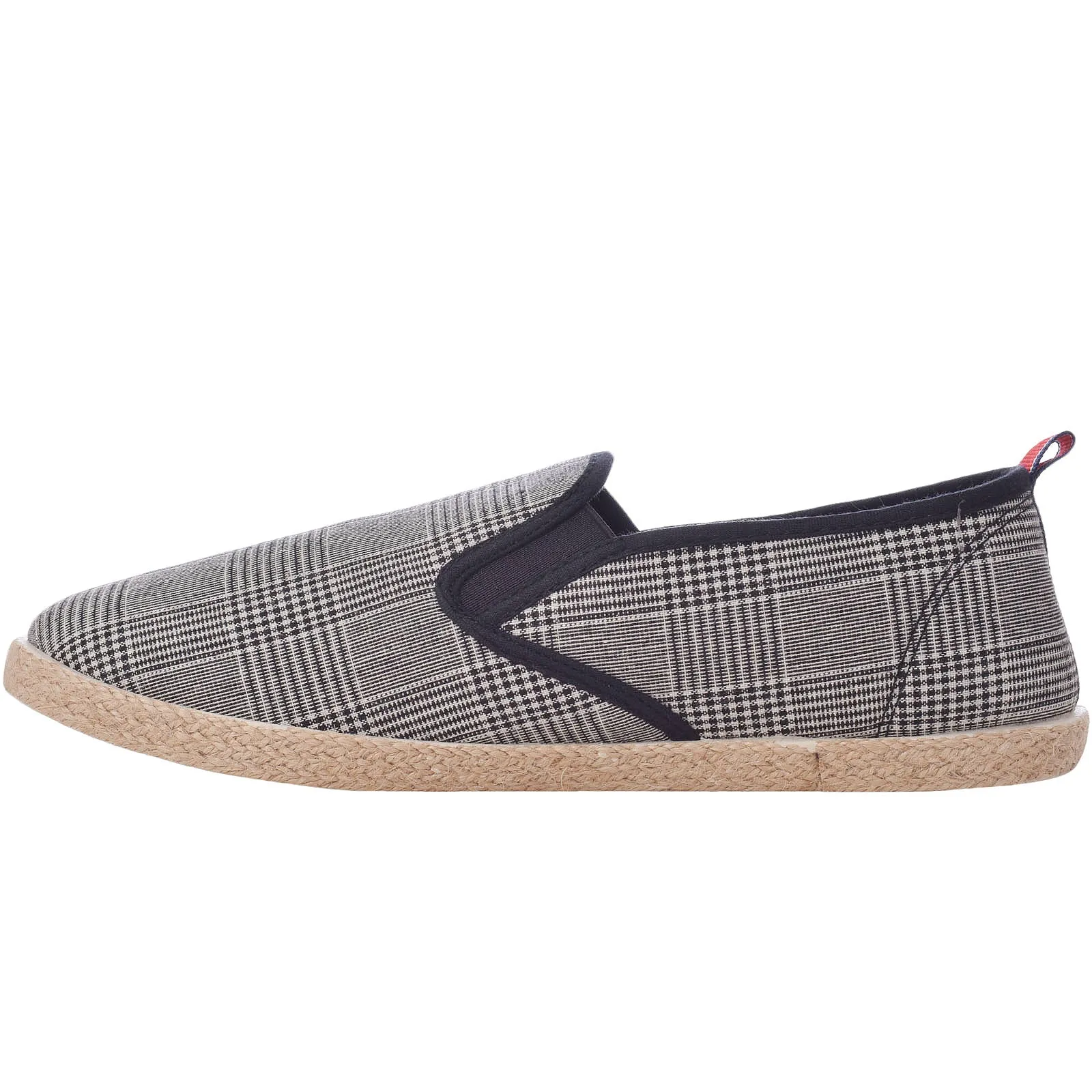 Lambretta Mens Kyak Check Espadrilles Shoes - Black