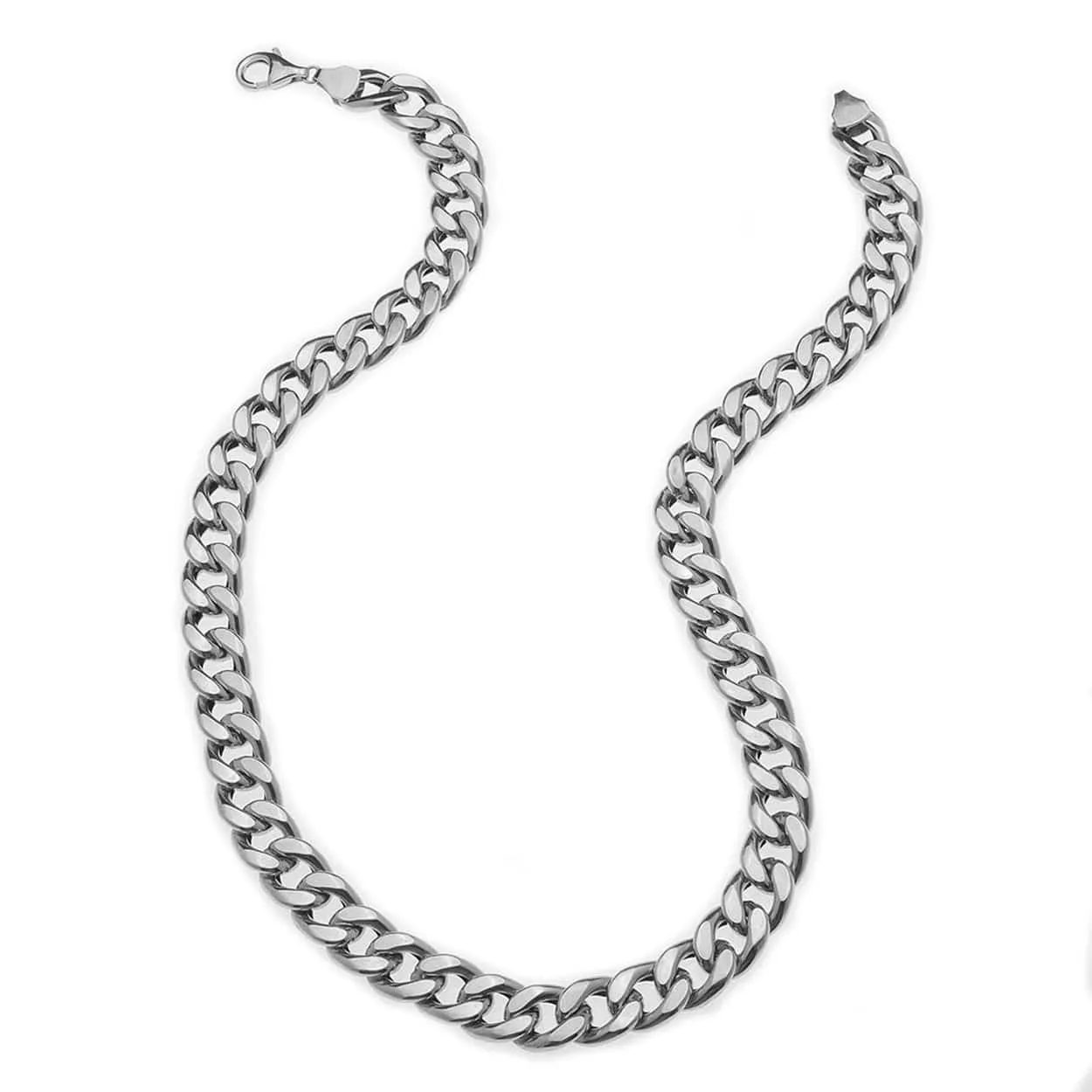 Large 14K Gold Flat Cuban Link Necklace 9.5mm