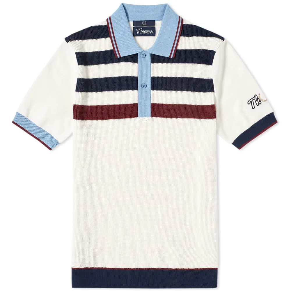 Light Ecru Fred Perry x Thames Striped Knit Polo