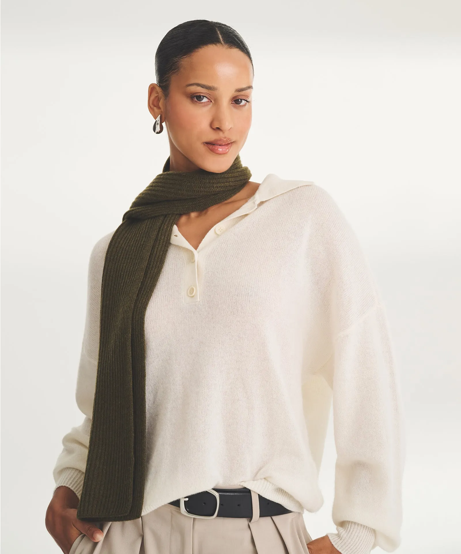 Lightweight Cashmere Oversized Polo