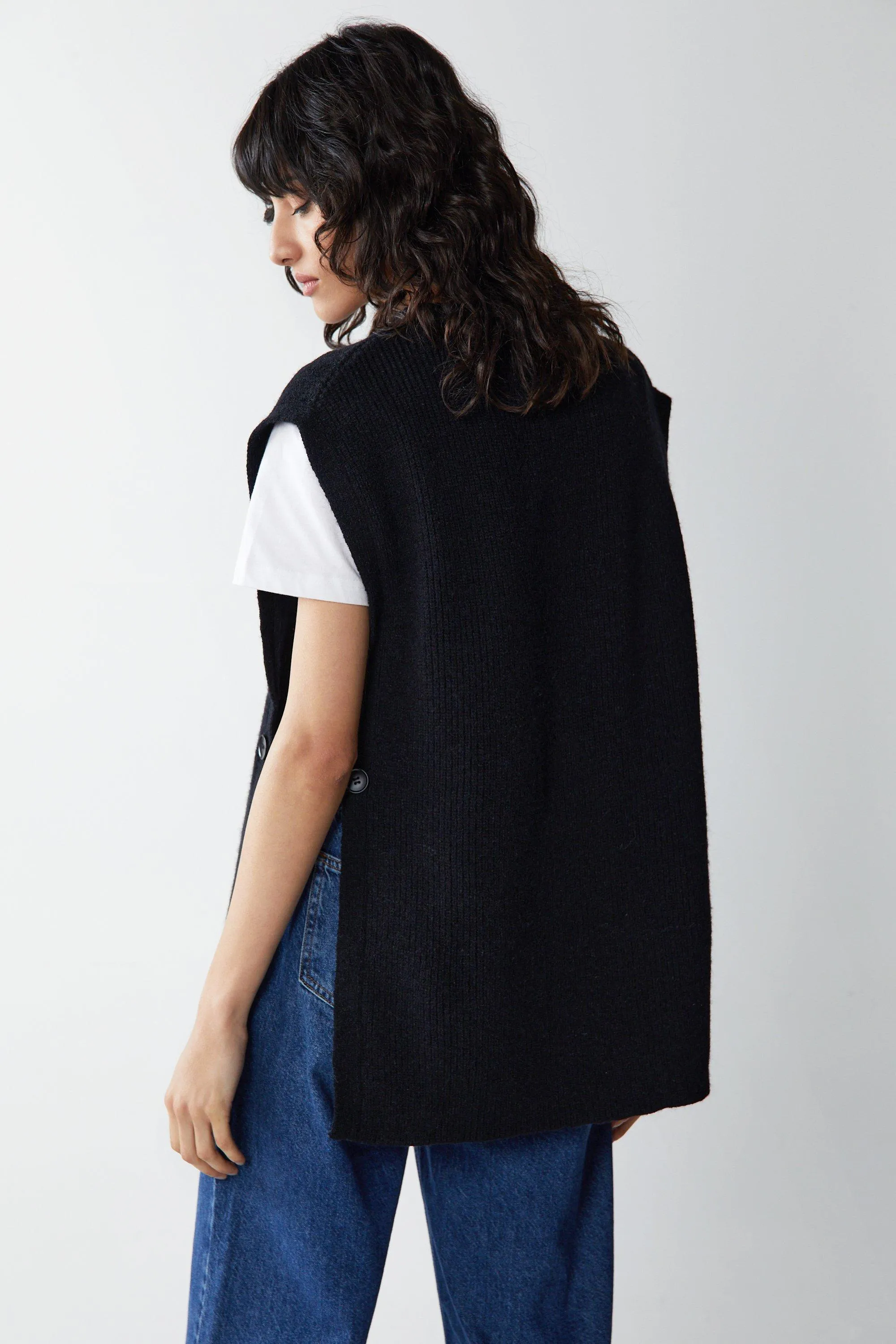 Longline Knitted Tunic, Jumpers & Cardigans | Warehouse