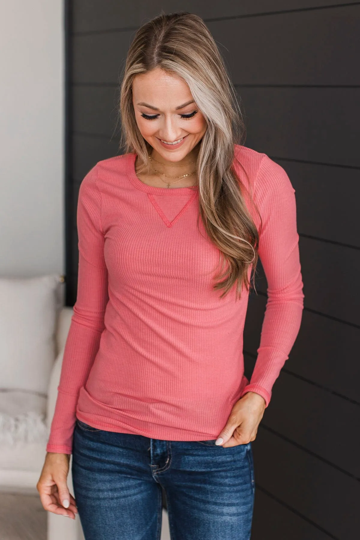 Love You Forever Knit Top in Coral