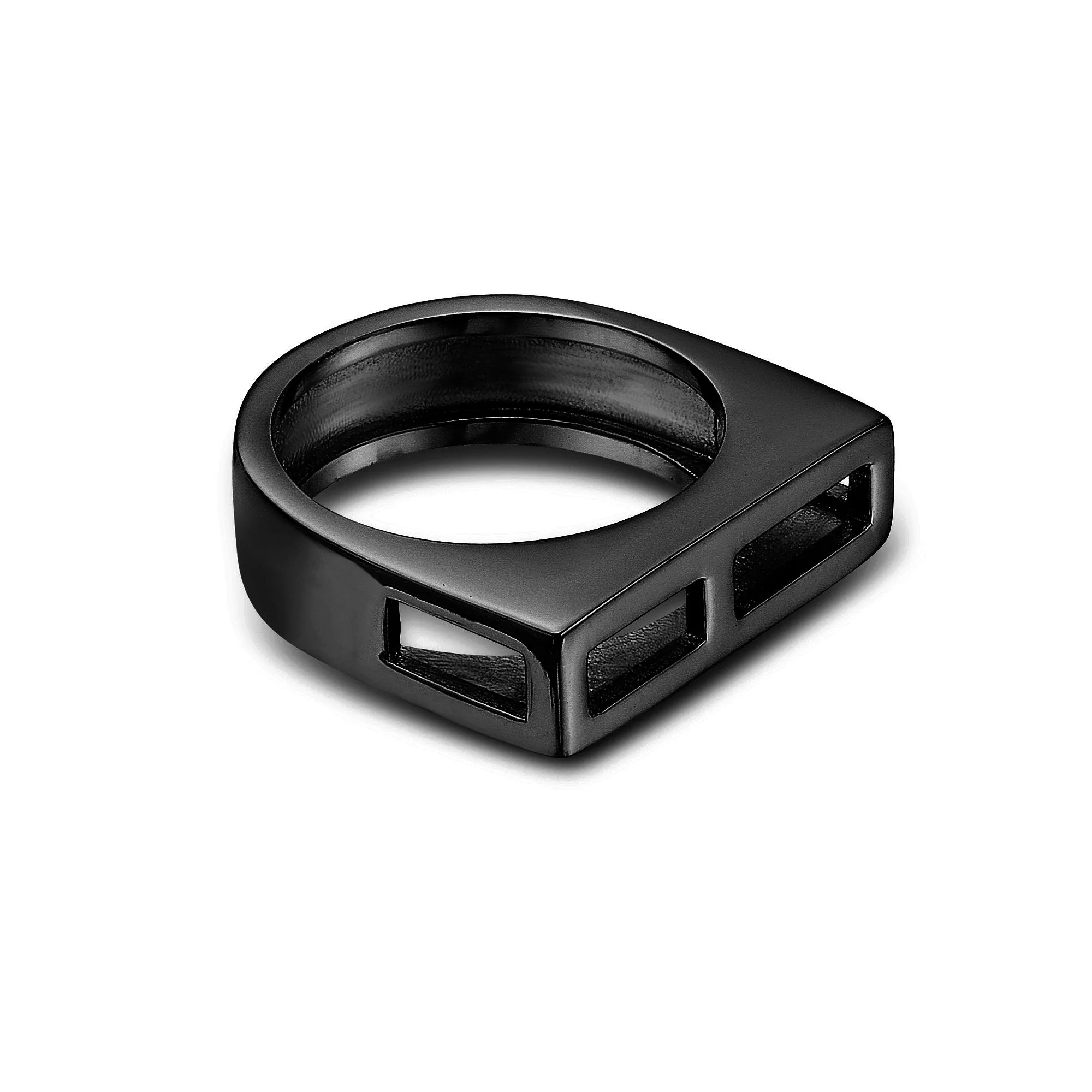 Black Flat Luna Ring