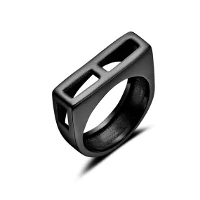 Black Flat Luna Ring