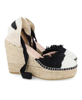 Macarena Alba 120 Black old linen espadrilles