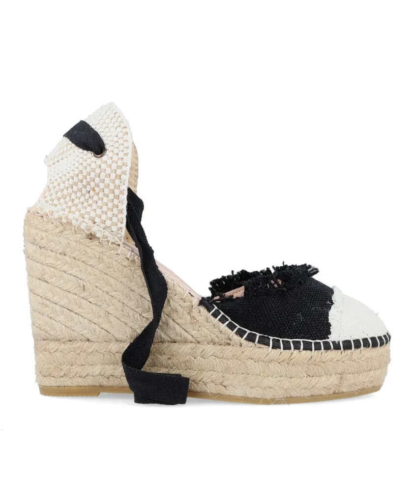 Macarena Alba 120 Black old linen espadrilles