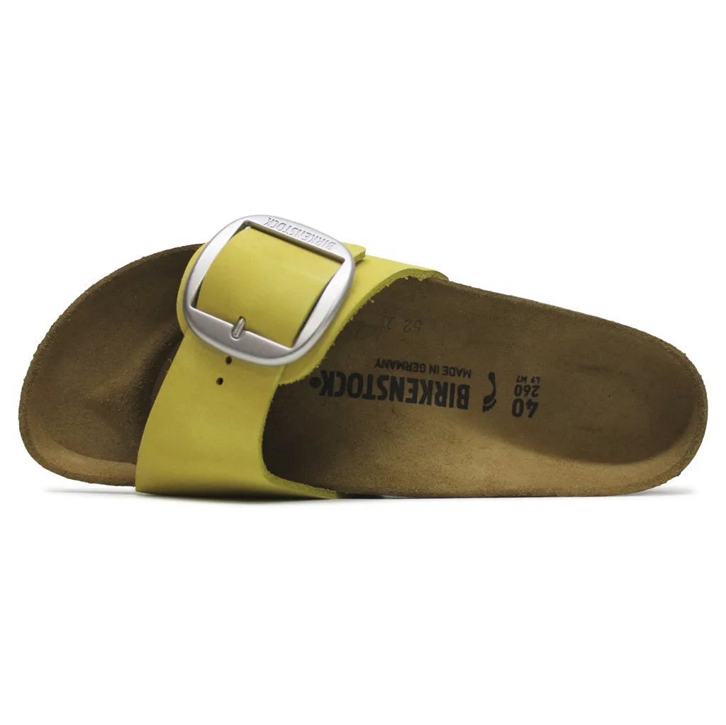 Madrid Big Buckle Nubuck Leather Unisex Slides Sandals