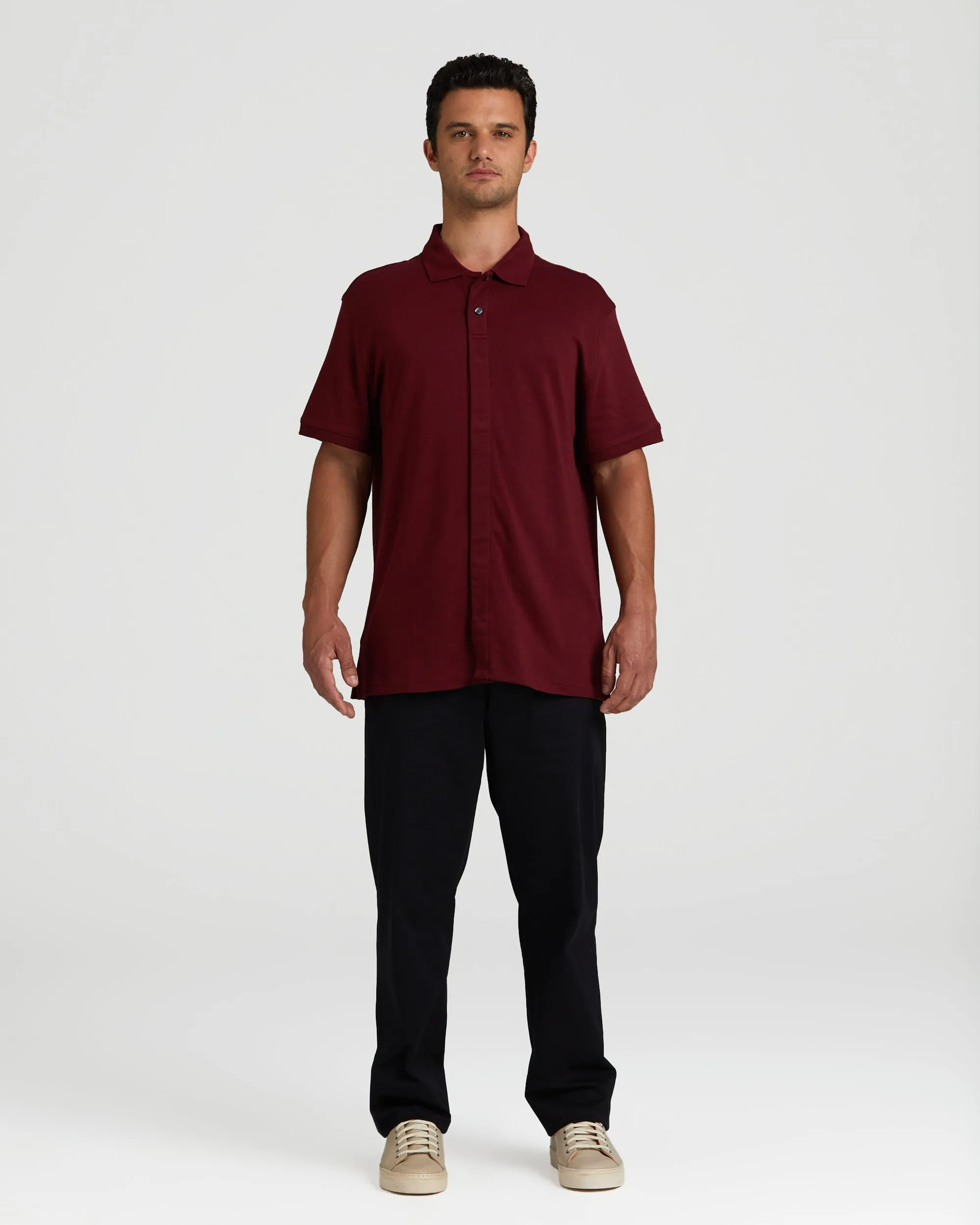 MagnaClick Cotton Polo (Mens) - Burgundy