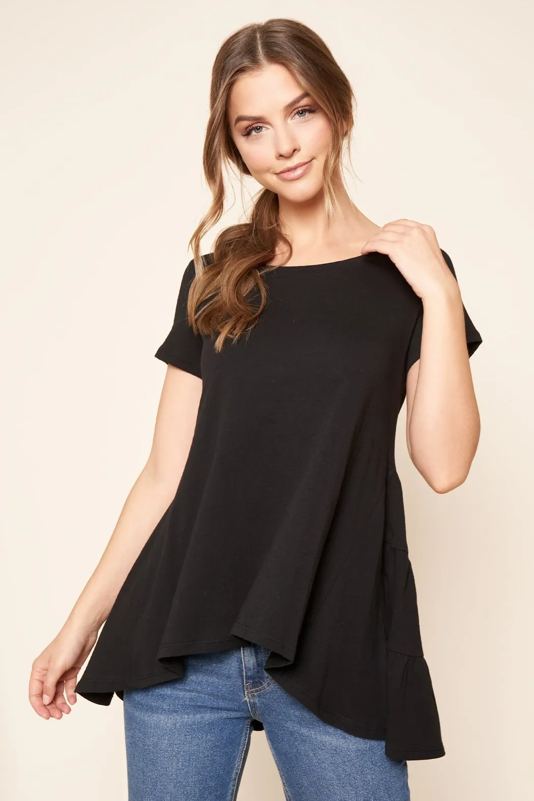 Maryam Tiered Cotton Knit Tunic Top