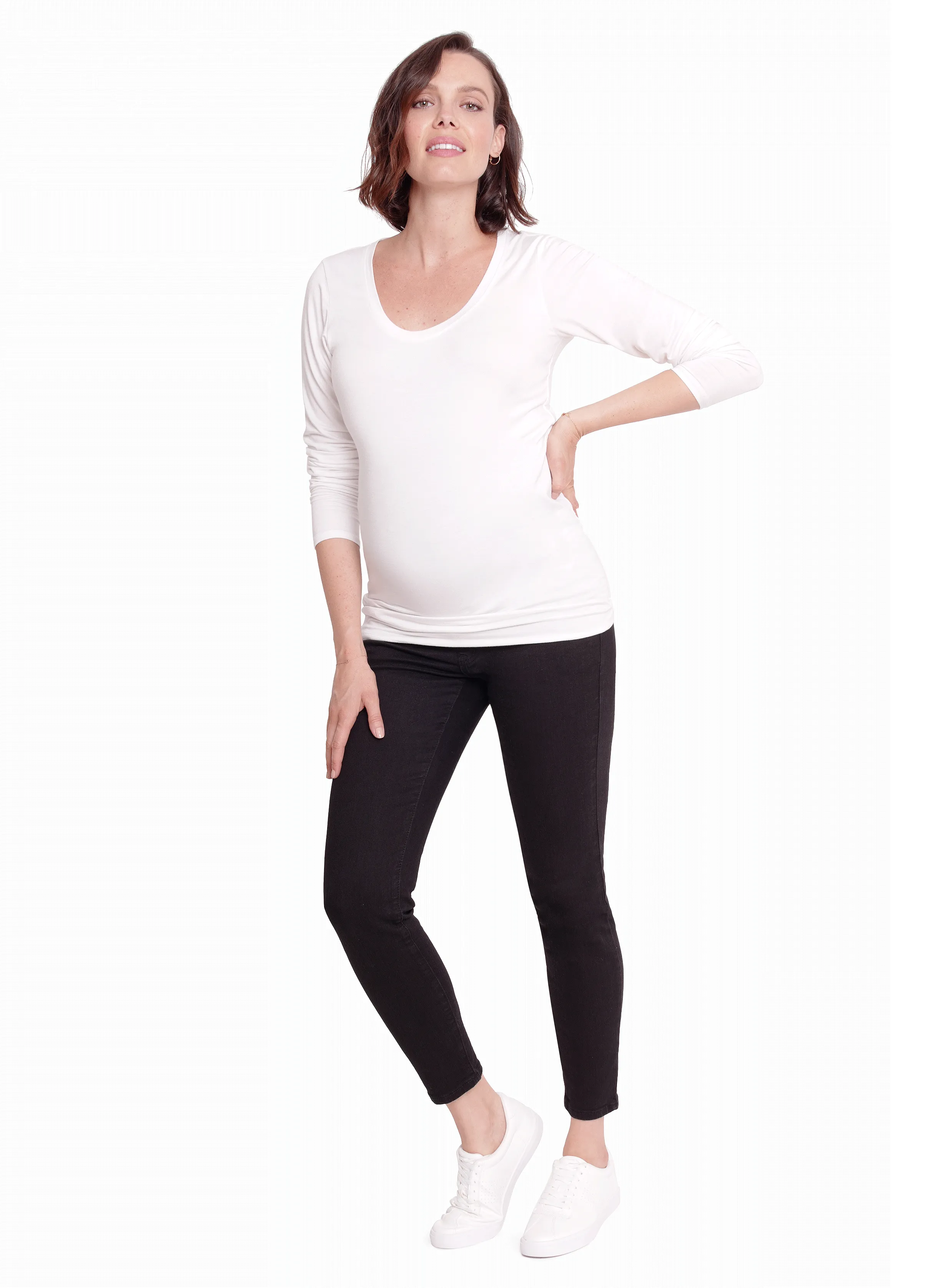 Maternity Skinny Jeans Ft. Crossover Panel