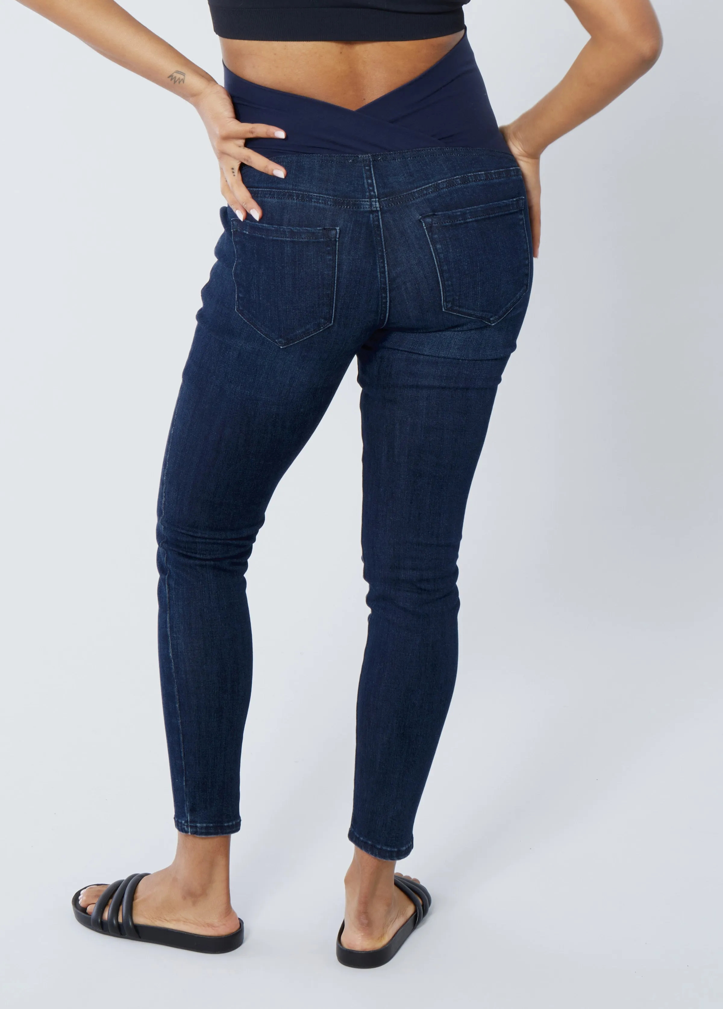 Maternity Skinny Jeans Ft. Crossover Panel