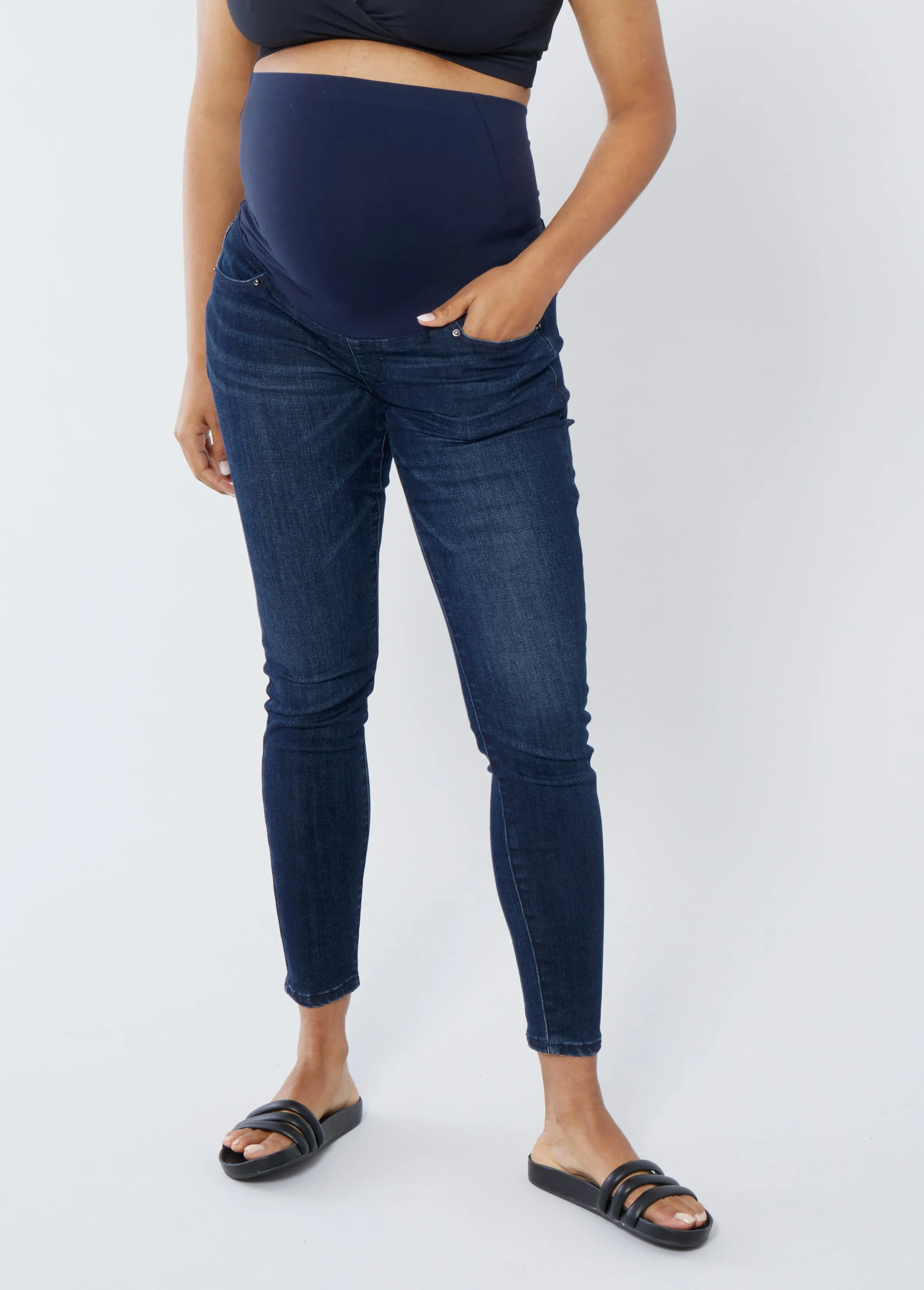 Maternity Skinny Jeans Ft. Crossover Panel