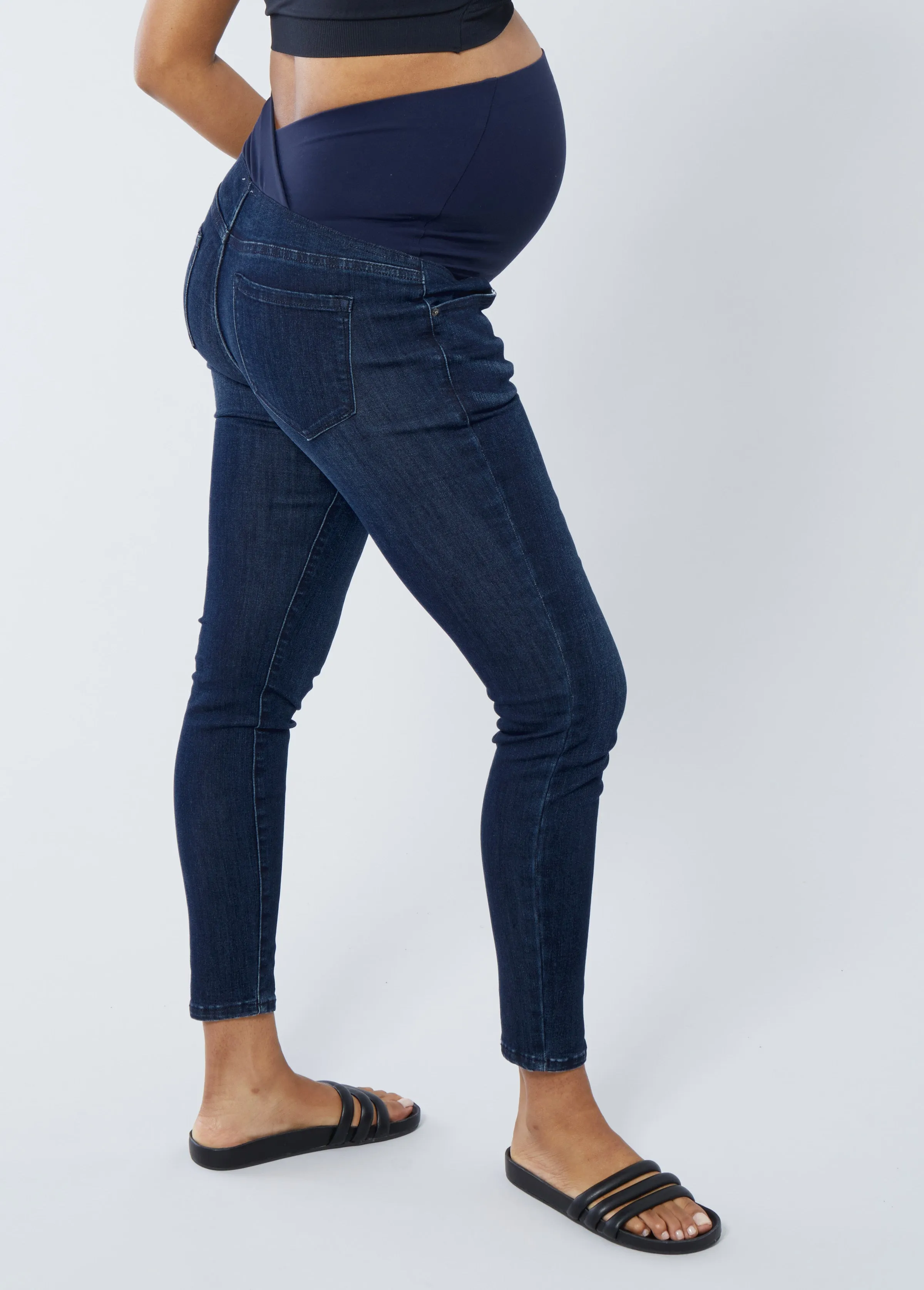 Maternity Skinny Jeans Ft. Crossover Panel