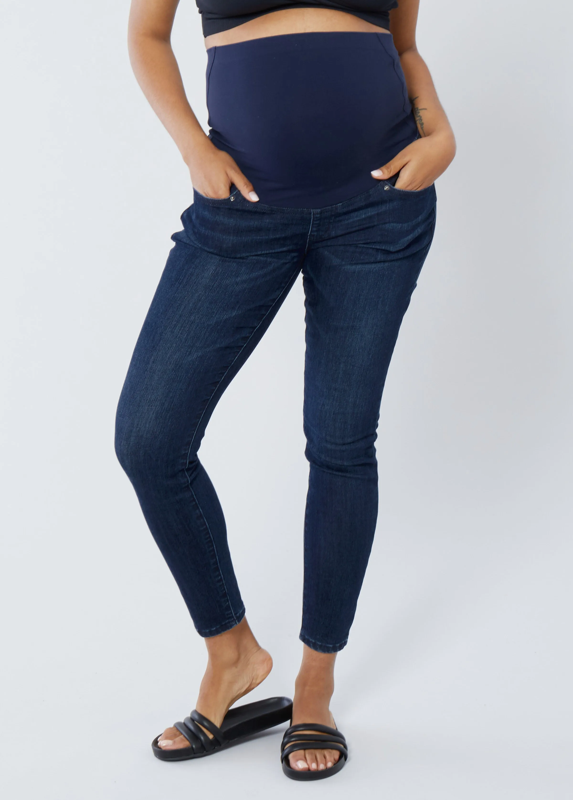 Maternity Skinny Jeans Ft. Crossover Panel