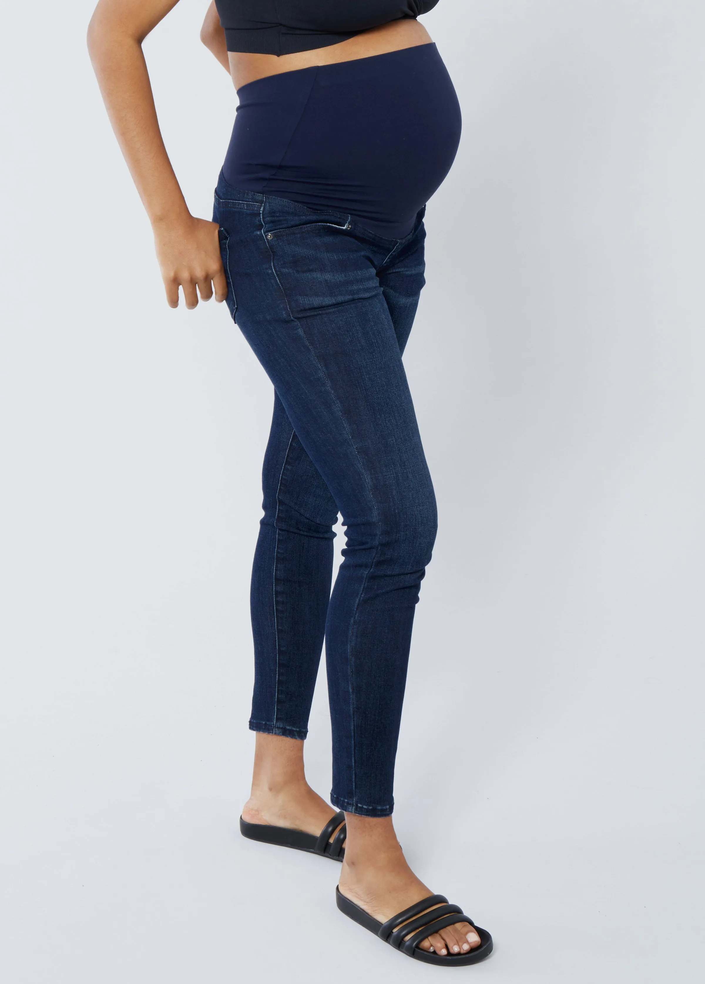 Maternity Skinny Jeans Ft. Crossover Panel