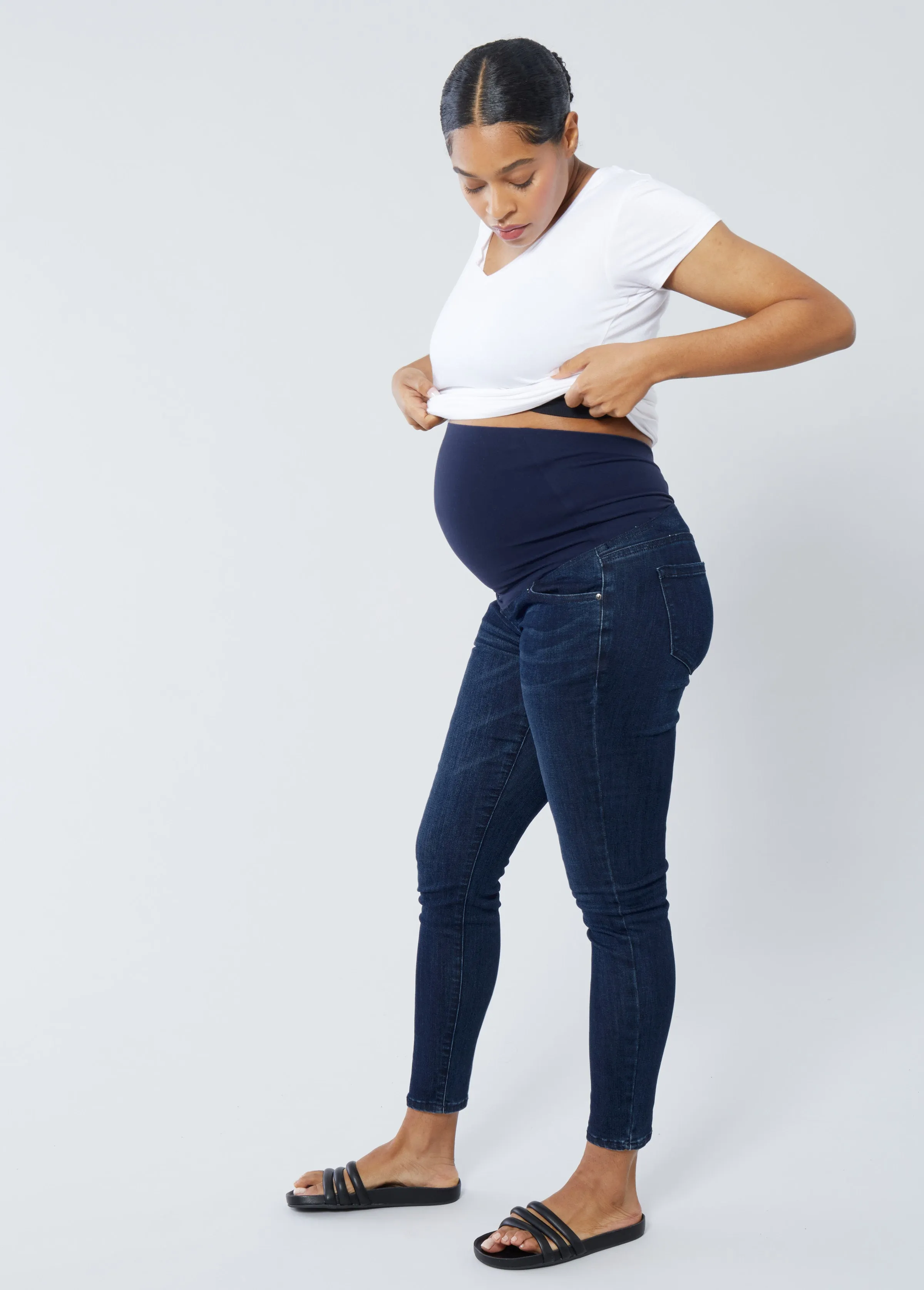 Maternity Skinny Jeans Ft. Crossover Panel